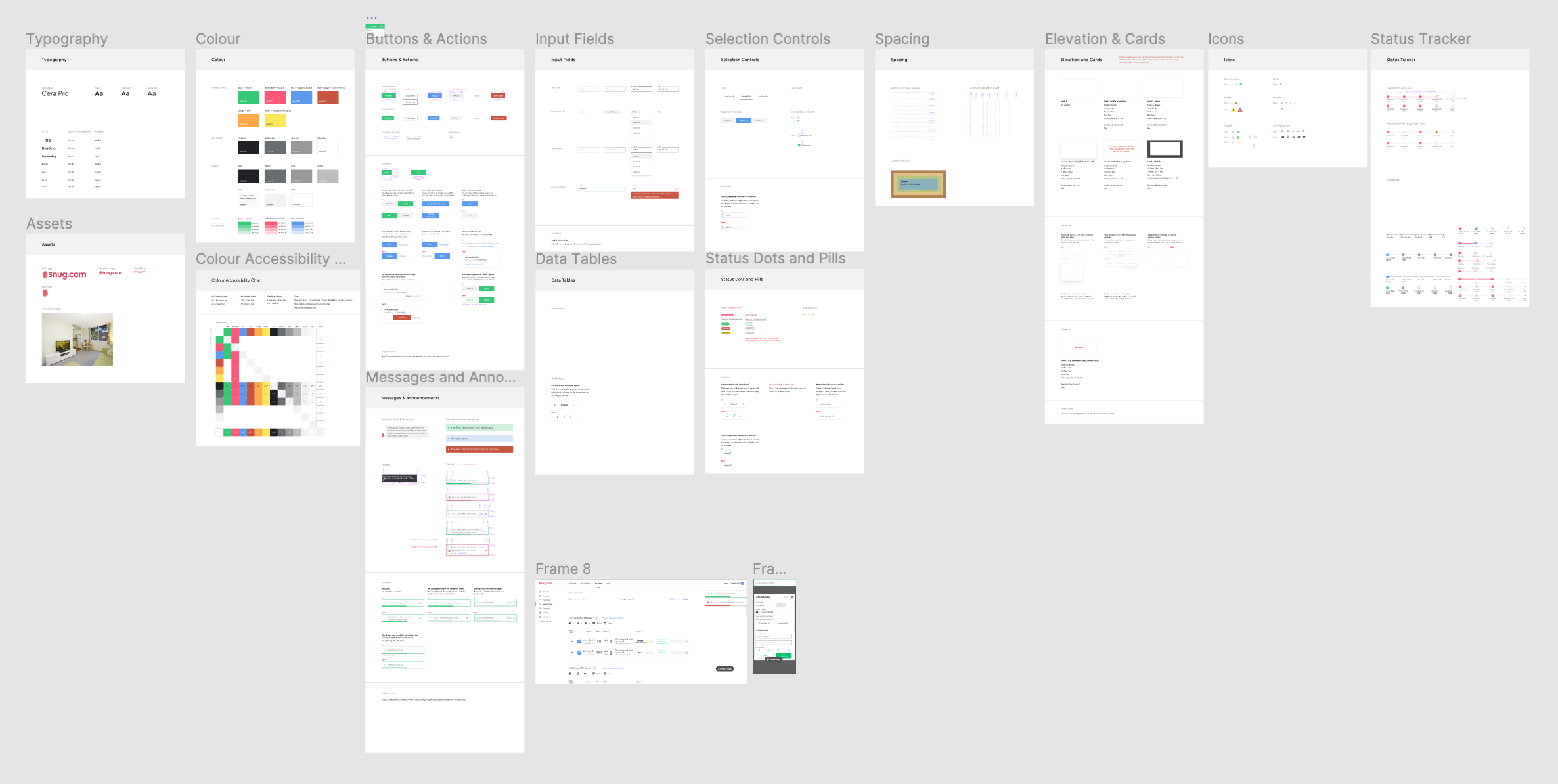 Overall view of design foundations at my last iteration.